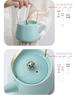 Portable Ceramic Kung Fu Tea Set: Teapot with Handle and Four Cups for Travel and Business Gifting