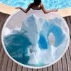 Antarctic Iceberg Round Beach Towel with Tassels, Absorbent Quick Dry Circle Pool Towel Roundie Yoga Meditation Mat Picnic Rug