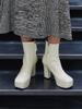 Blanc Sur Blanc Luna Platform Ankle Boots Ivory