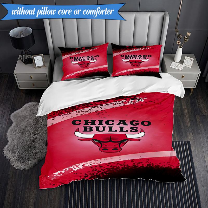 3PCS Bull Basketball Artwork Bedding Set,Including 1pc Duvet Cover And 2pcs Pillowcases Perfect for Bedroom, Dormitory, Fan Christmas Gift