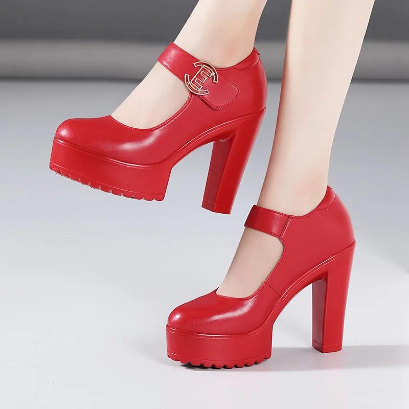 

Высококачественная кожаная обувь для женщин 7 см 9 см 12 см Высокий каблук платформа острый носок 34 35 Элегантная и модная обувь черный белый серебристый 41