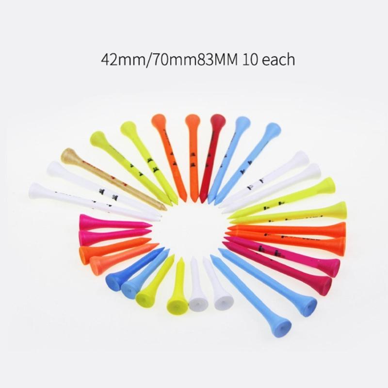 1 Låda Flerfärgade Golfpeggar Minskar Friktion Golfpeggar 42/70/83mm Golfpeggar med Förvaringsfodral