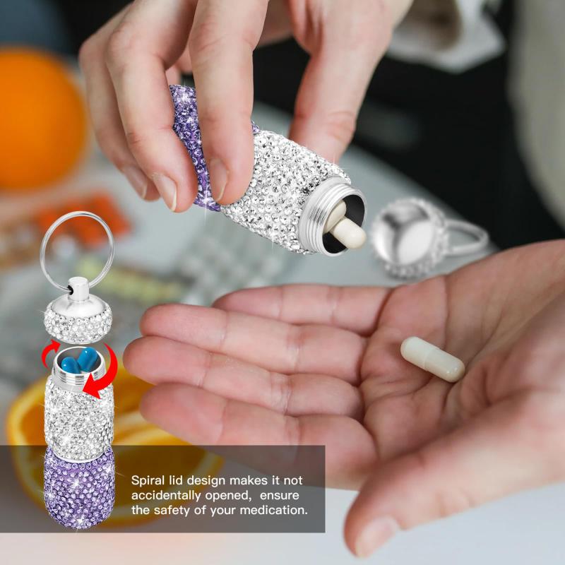 

1 шт., алюминиевая водонепроницаемая коробка в форме таблеток, держатель для бутылок, контейнер, брелок, аптечка, коробка для таблеток, держатель для ключей