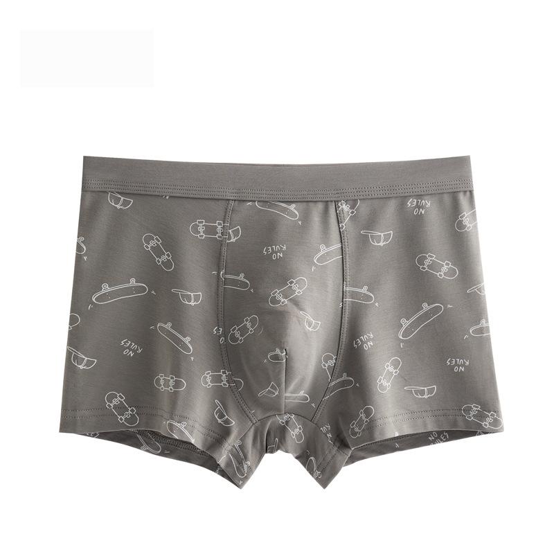 Herren Unterwäsche Bedruckte Vierkant-Hose Junge Herren Sport Schnelltrocknend Flachwinkel-Hose