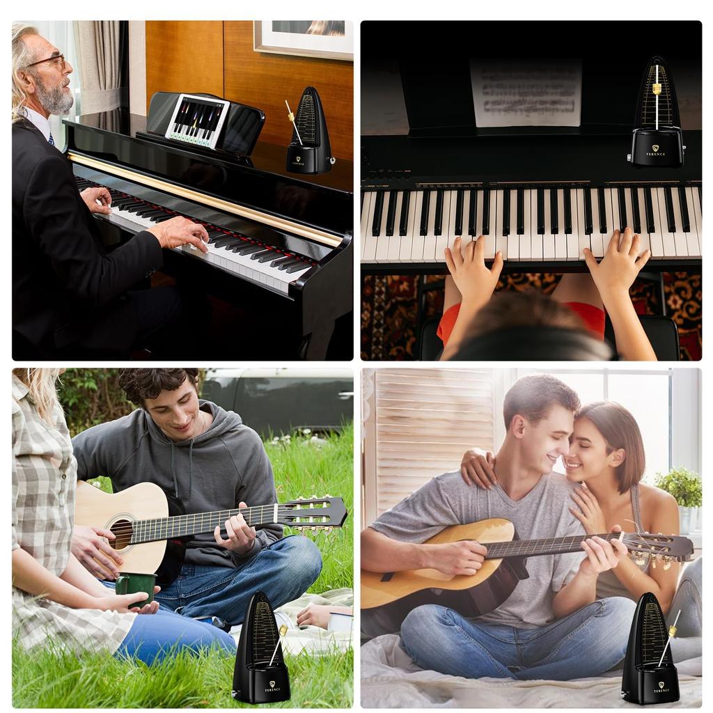 TERENCE Pendulum Metronome, High Precision, High Volume, Standard, Beginner-Friendly, for Instrument Practice (Piano, Guitar, Violin, Bass, Drums),