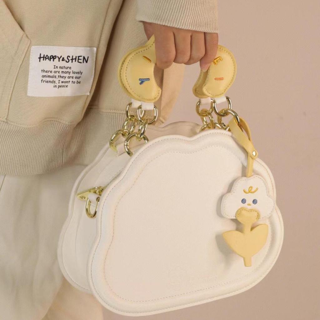 Niche 2025 Cute Cream Cloud Shoulder Bag - Simple & Versatile for Women
