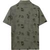 Men's Casual -color Short-sleeved Shirt Men's Retro Distressed Shirt Blouse