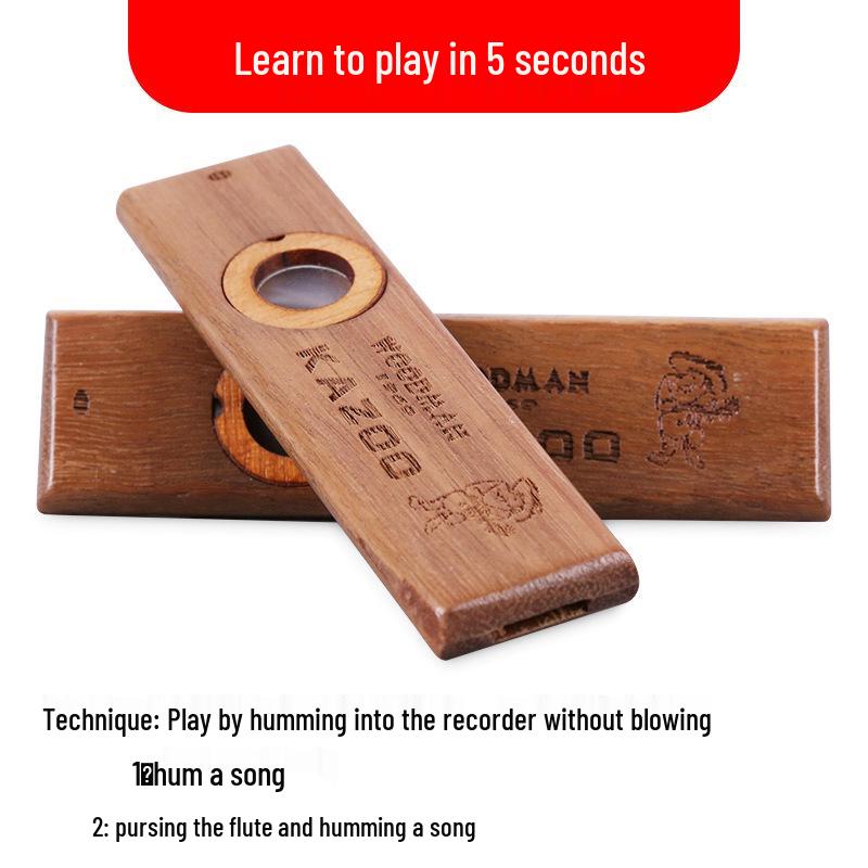 Performance Grade Solid Wood Kazoo Musical Instrument