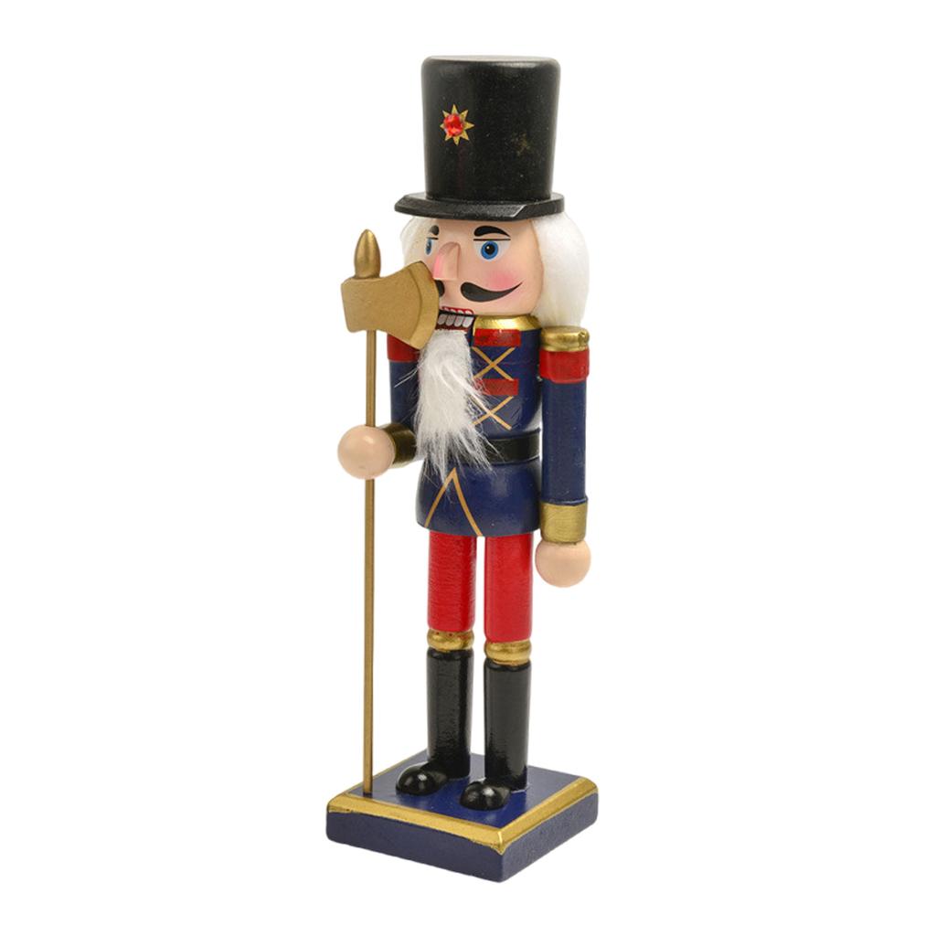 Elegant 25cm Wood Nutcrackers Statue Artistic Tabletop Decoration for Nut Cracking and Display Stylish Desktop Ornament