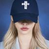 VARZAR Black Cross Logo Overfit Buckle Cap Navy