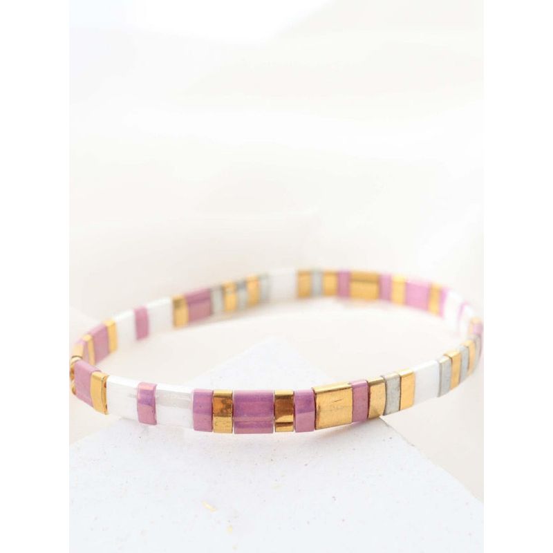 Mlgm Personalized Japanese Tila Bead Handmade Bracelet Ins European and American Bohemian Style Simple and Unique Niche Bracelet