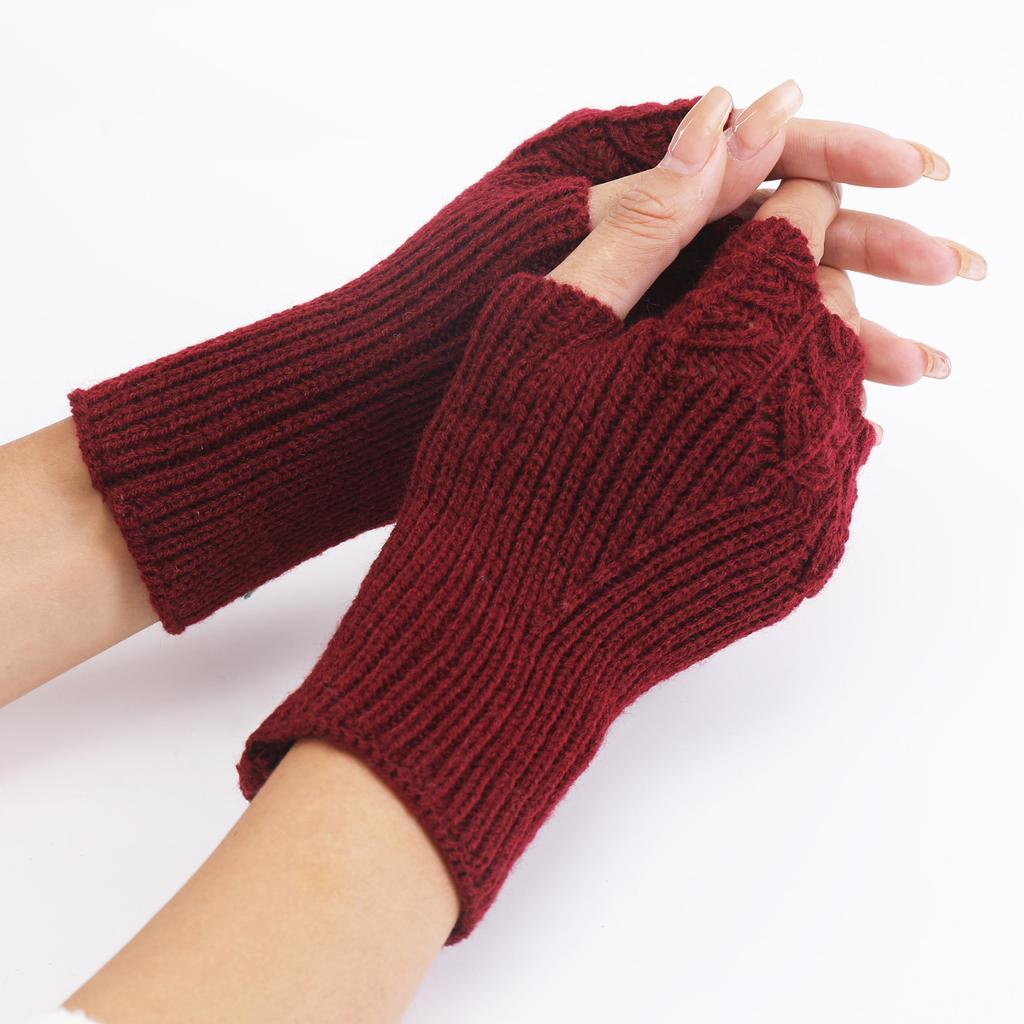 Gants chauds d'hiver, Manches sans doigts tricotées à la mode, Faux manches