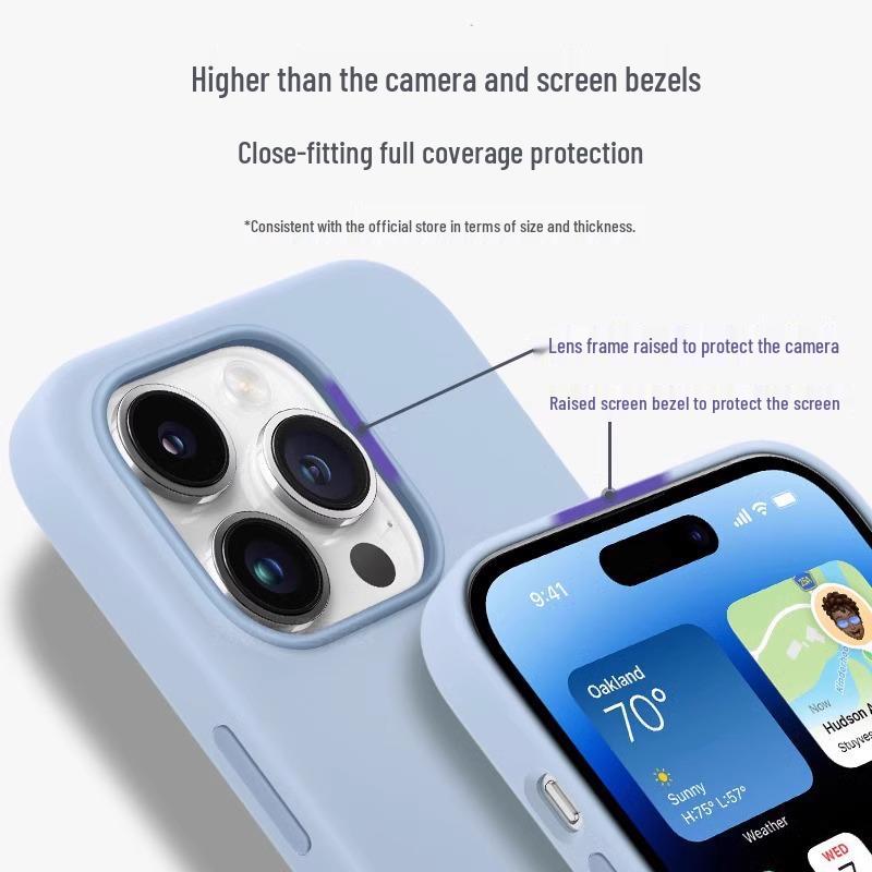 Unisex Liquid Silicone Magnetic Phone Case for iPhone 15/15 Pro Max, Drop-Proof