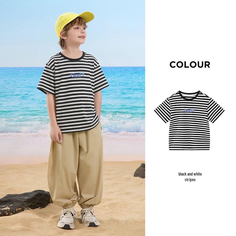 Disney Kids' Pure Cotton Striped Short-Sleeve T-Shirt