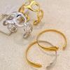 European and American Fashion Stainless Steel Bracelet Geometric Design Glossy Surface Bracelet 18K Gold Titanium Steel Non-fading Jewelry