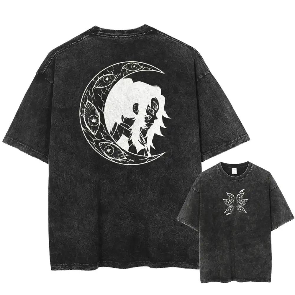 Demon Slayer TShirt Oversized Anime Vintage Washed Tee Cotton S3XL Unisex