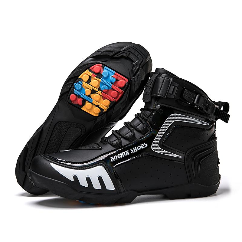 Unisex Motorcycle Boots Large Size Anti-Slip Anti-Collision Protective Riding Sports Shoes for Men Outdoor