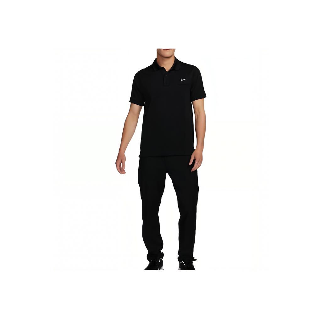 Nike Solid Color Breathable Short Sleeve Polo Shirt Men tops Black FB5297-010