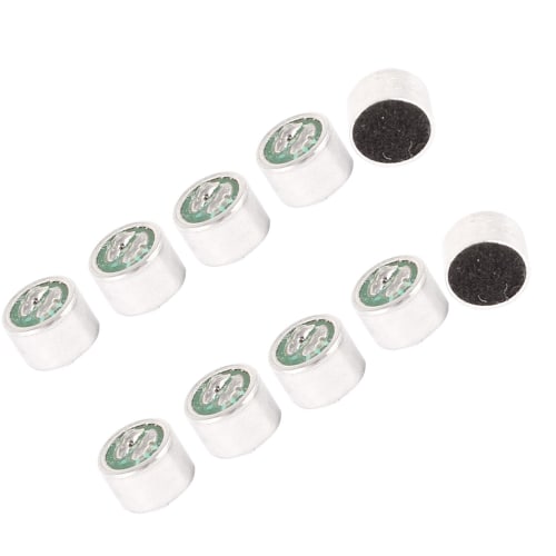 uxcell 78dB Elektret-Mikrofon-Tonabnehmer, 10mm x 7mm Zylindrisches Elektret-Kondensatormikrofon mit Lötanschlüssen für Leiterplatte, 10 Stück