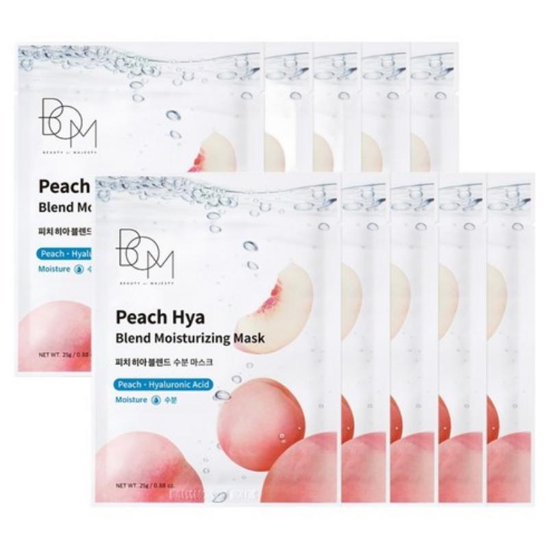 BOM Персиковая гиалуроновая увлажняющая маска 25 г × 10 шт.