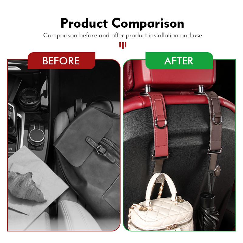 Car Storage Hook Long Headrest Hanger Seat Back Purse Bag Hook For Volkswagen VW Golf 4 5 6 7 Polo Jetta Sagitar Magotan Passat ze4