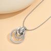Minimalist Vintage Gold Geometric Circle Pendant Necklace Women Long Chain Adjustable Snake