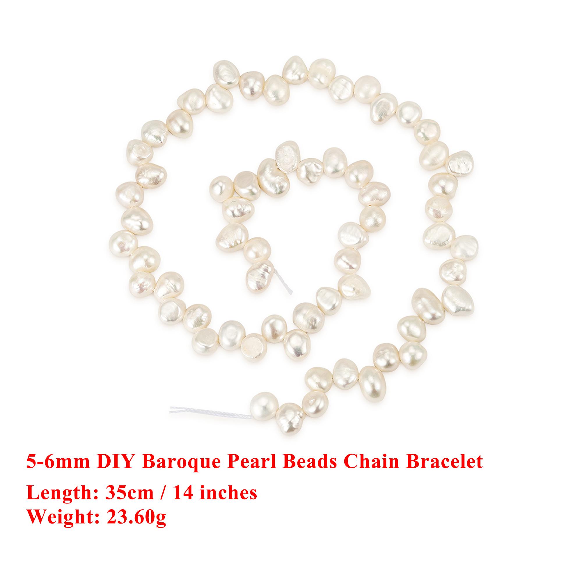 

EFFIE QUEEN 5-6mm Natural Freshwater Pearl Beads High Quality Irregular Shape Beads for Jewelry Making DIY Bracelet Women PP6