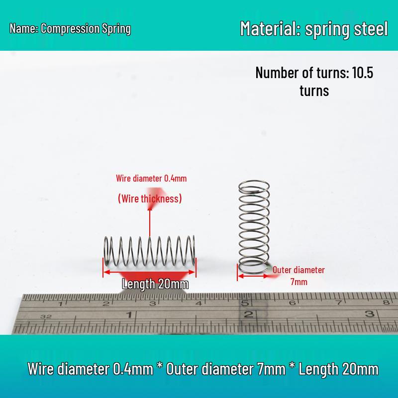 Small Mechanical Compression Spring: 0.4mm Wire, 2-8mm Outer Diameter