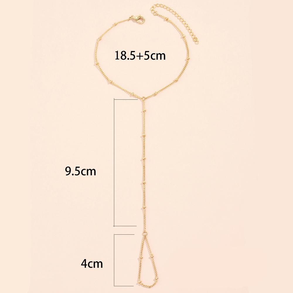 Creative Tiny Chain Bracelet Finger Rings For Women Gold Link Chains Connecting Hand Harness Bracelets Jewelry Gift