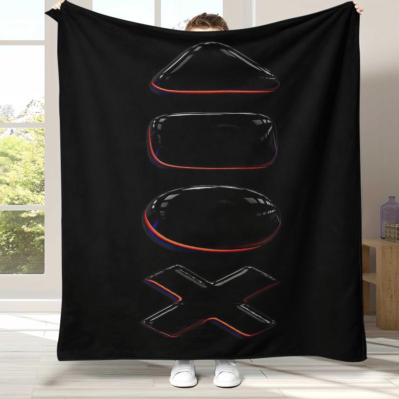 Cartoon Game Gamer Zone Controller Logo Flannel Blanket,Ultra Soft Warm Plush Throw for Home Bedroom Bed Sofa Cover Picnic Gift