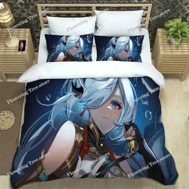 3D Anime Genshin Impact Sängkläder Påslakan Sängset Täcke Örngott Täcke king Queen Size Pojkar Vuxen Sängkläder