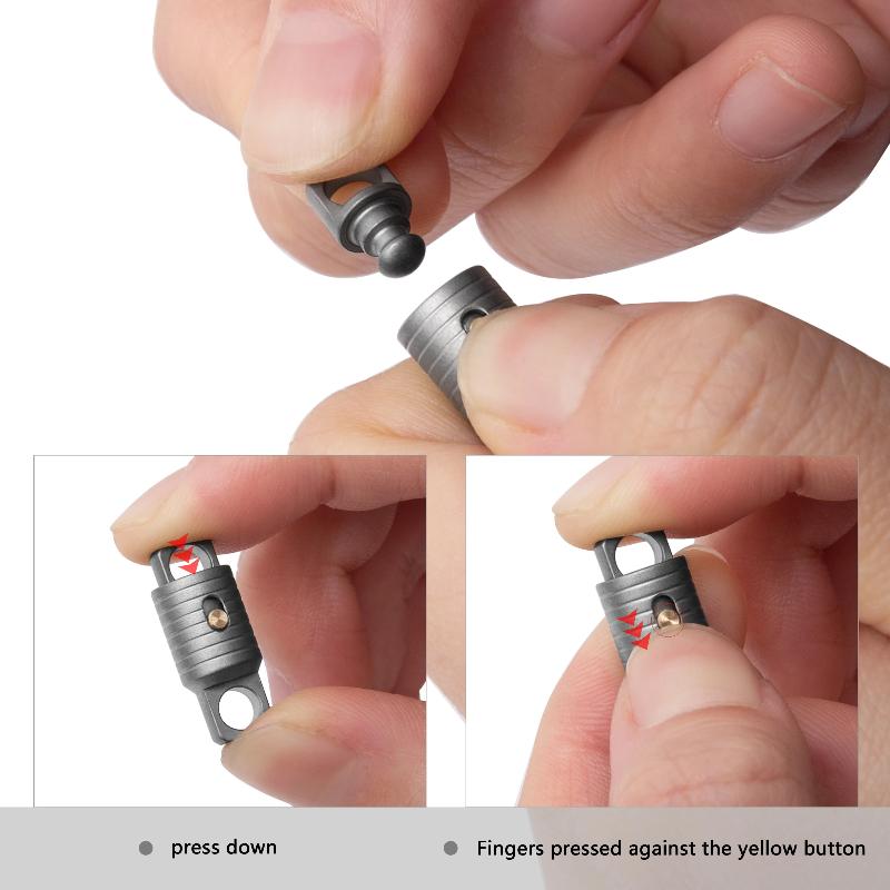 Titanium Alloy Keychain With Lock Buckle Can Rotate 360  Degree  Outdoor Edc Tools