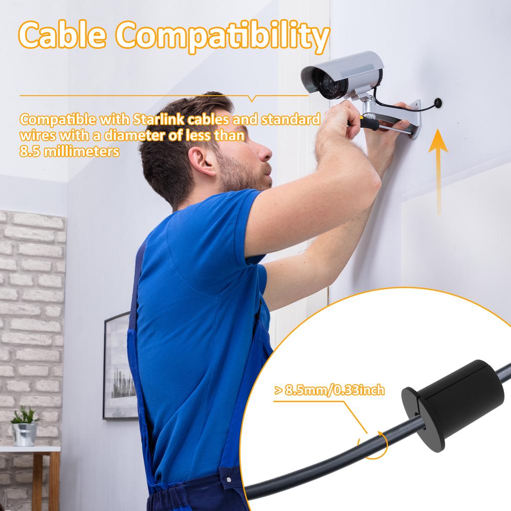 10/16Pcs 3/4 Inch Starlink Wall Cable Pass Through Bushing Grommets For Ethernet Cable 24/19mm Diameter Hole for Protecting Cord