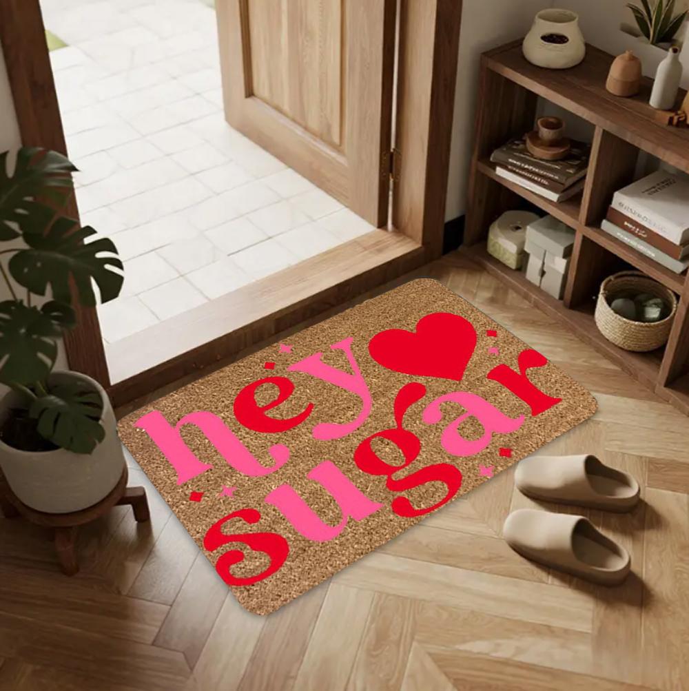 Tappetino Colorato a Forma di Cuore con Frasi d'Amore Tappetino Antiscivolo per Ingresso Decorazione Casa San Valentino Tappeto di Benvenuto per Portico