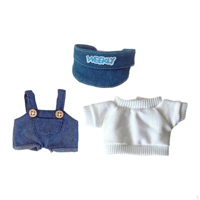15 Cm 17cm Plush Doll Clothes Outifits Cartoon Photo Props Overalls and Hat Girl