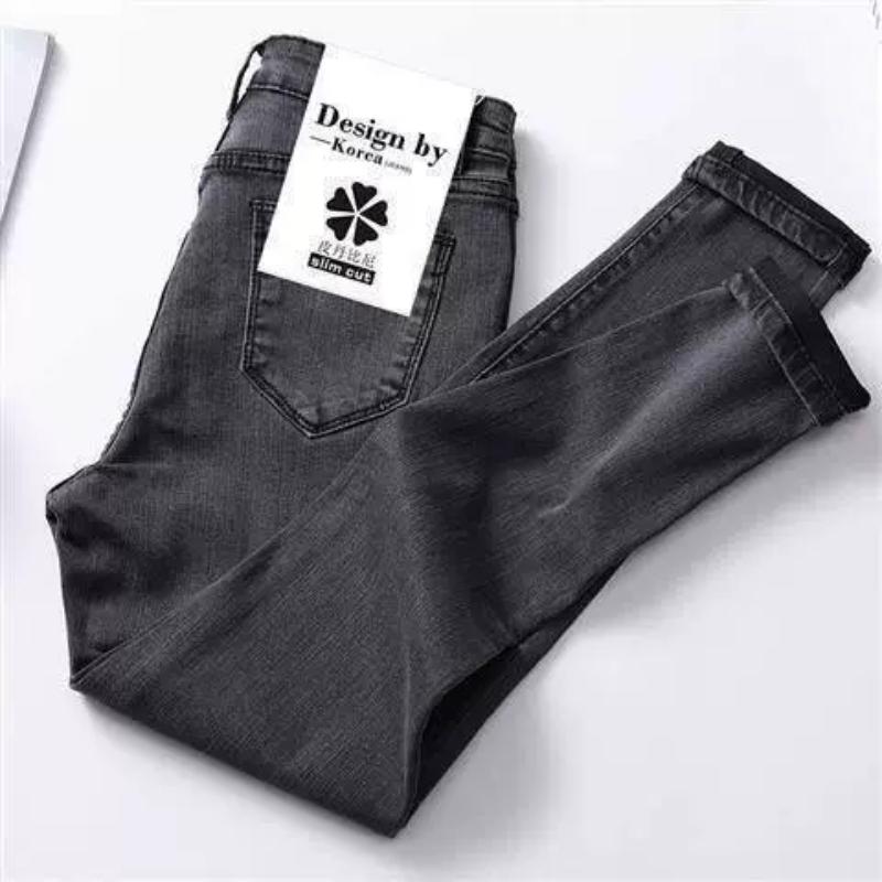 High Waisted Jeans for Women with Small Feet and Elastic Design for Women, Making Them Look Taller and Slimmer In Spring and Summer. Thin Pencil Pants