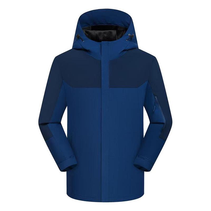 

Men s Thickened Hooded Winter Windbreaker - Casual Plus Size Jacket for Middle-aged and Elderly. XXL джинсовий синього кольору