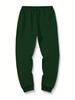 Cross-script Men Jogger Pants Pocket Cross Silhouette Print, Vertical Cursive Text Graphic on Leg, Elastic Drawstring Soft Sweatpants for Streetwear