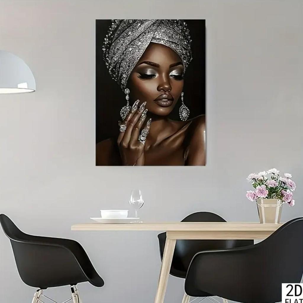 Modern African Woman Wall Art for Bedroom and Living Room