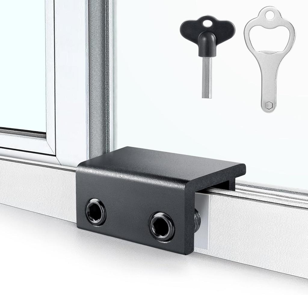 Fechaduras de Janela, Pacote com 4 Fechaduras de Janela de Correr com Chave para Janelas e Portas de Correr Verticais e Horizontais,Fácil de Instalar,Fechadura de Segurança Ajustável para Janela
