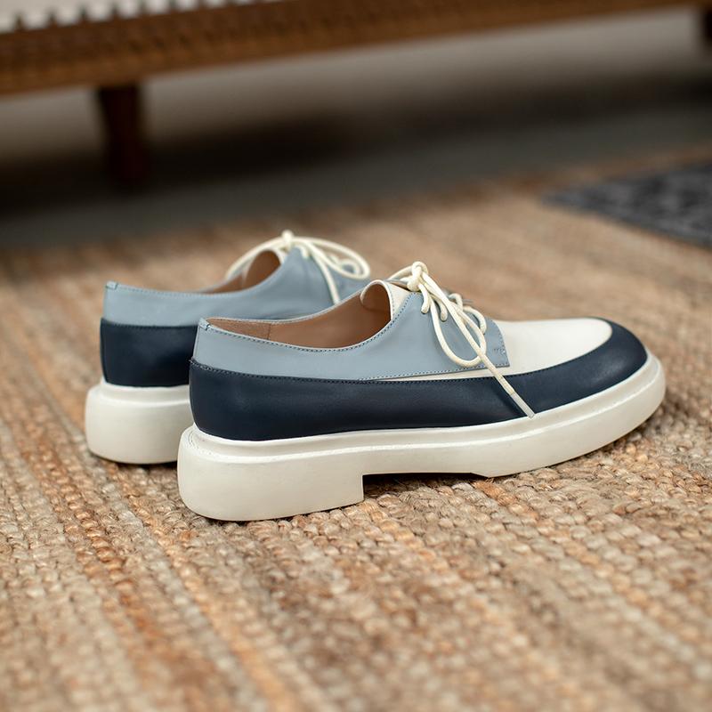 Fashion Natural Genuine Leather Flats Shoes Women Round Toe Casual Shoes Cross Tied Flats Footwear Female Shoes Spring 2025 New Pumps