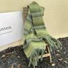 Korean Style Imitation Cashmere Plaid Scarf - Women's Warm, Thick, and Versatile Neck Warmer for Fall and Winter.
