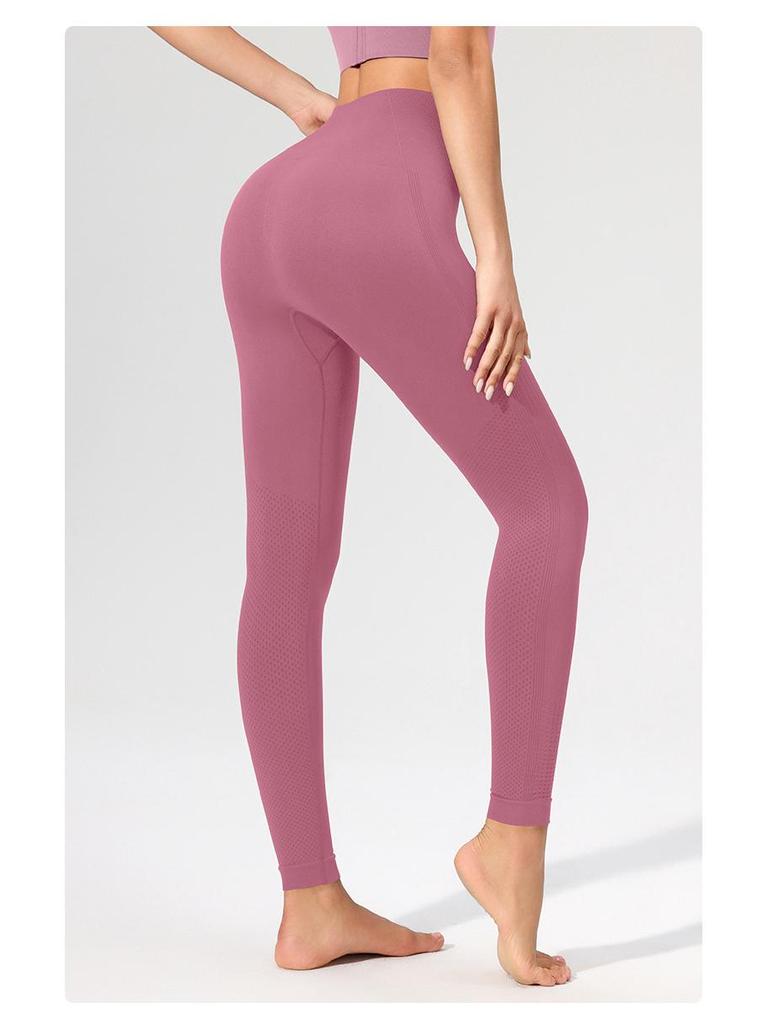 Seamless High Waist Women's Sports Leggings - Peach Lift Tummy Control for Running and Yoga
