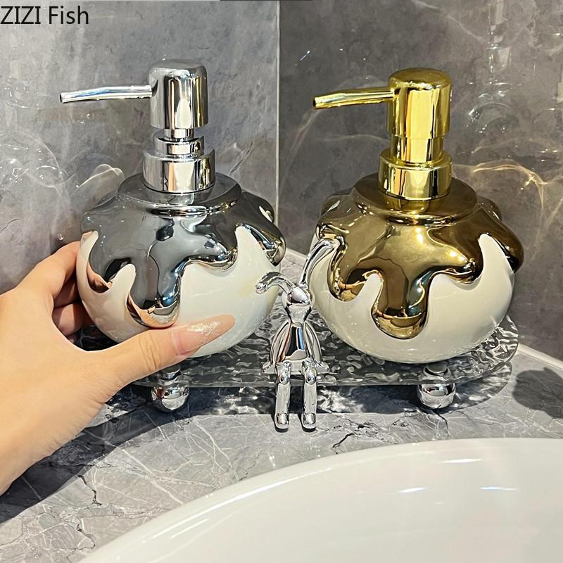 Simple Hand Sanitizer Bottle Creative Ceramic Soap Dispenser Hotel Toilet Lotion Bottle Storage Bottle Home Bathroom Accessories