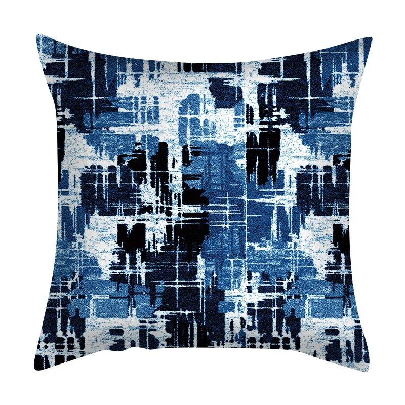 Living Room Bedroom Car Sofa Cushion Wholesale Geometric Abstract Peach Skin Pillowcase