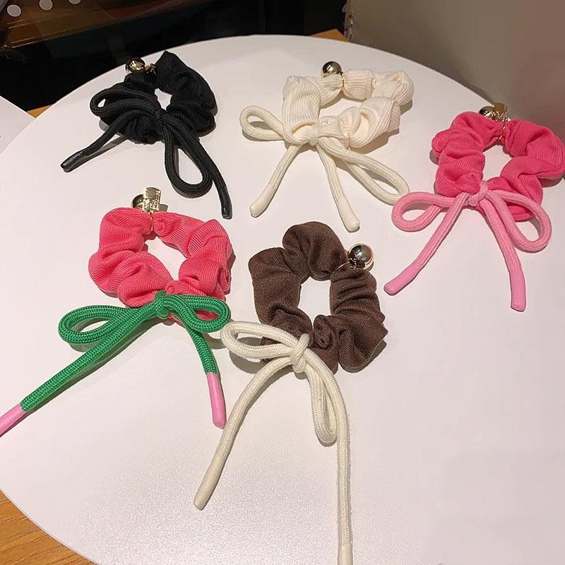 2025 Nova Faixa de Cabelo com Laço de Alta Elasticidade Anéis de Cabelo Premium para Mulheres Verão Anéis de Intestino Grosso Acessórios de Cabelo Fofos