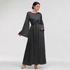 Womens Luxury Elegant Long Sleeve Beaded European Style Long Dress