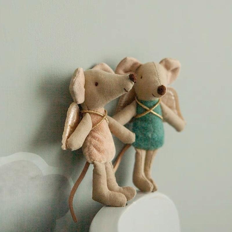Adorable Cotton Linen Mouse Toy Creative Mouse Doll Animal Gift for Infant Photography Props and Nursery Decoration