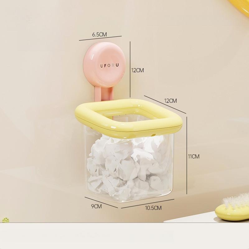 Dopamine Face Towel Storage Box Toilet Washstand Suction Cup Wall Mounted Face Wipe Drain Breathable Storage Rack