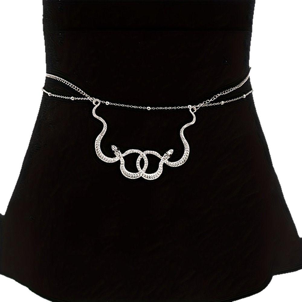 Gold Color Metal Chain Waist Chain Double Layer Bohemian Body Chain Vintage Belly Chain Women